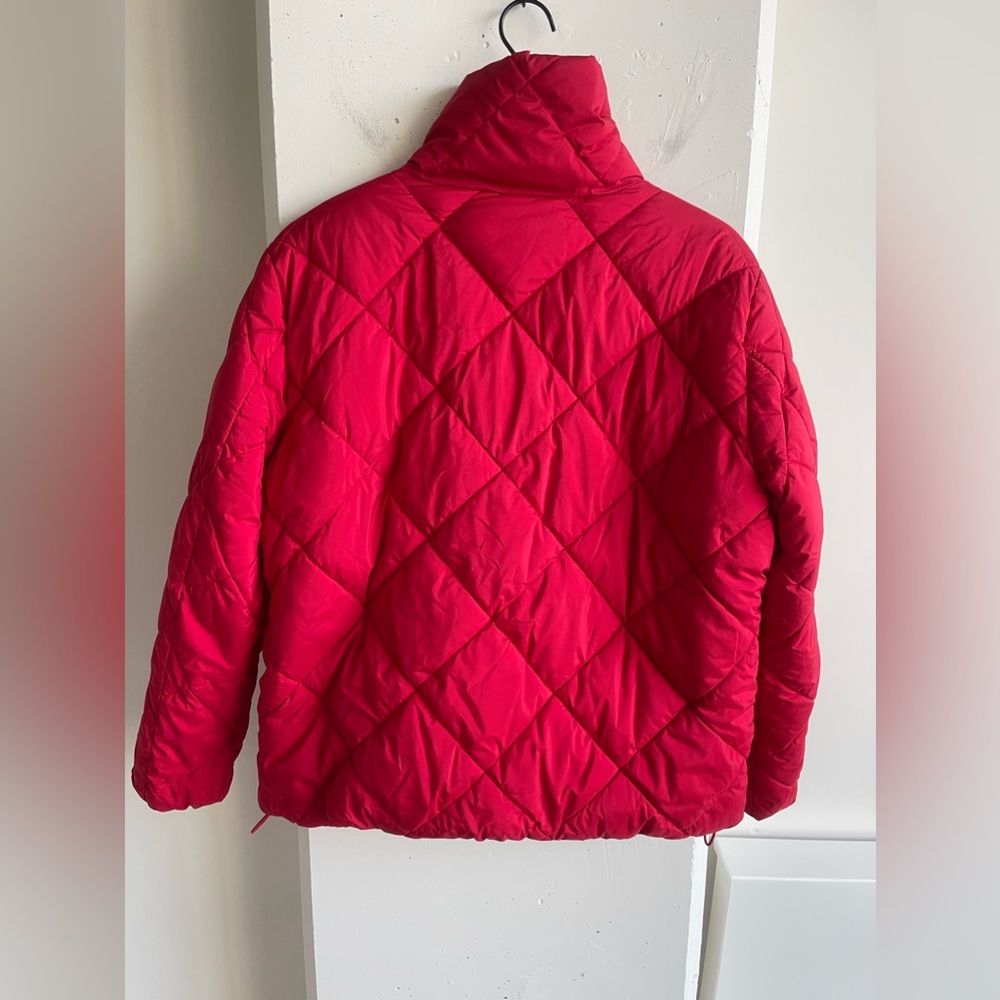 LOFT Quilted Puffer Jacket in Red Size M - Picture 3 of 8